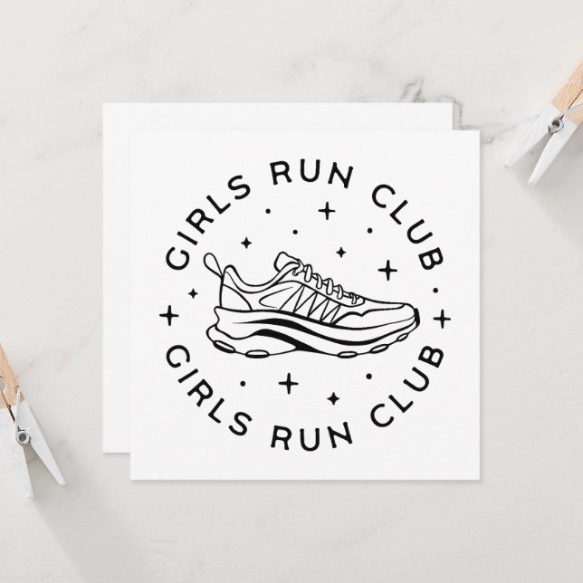 Laufclub für Mädchen Einladung (Vorderseite/Rückseite Beispiel)