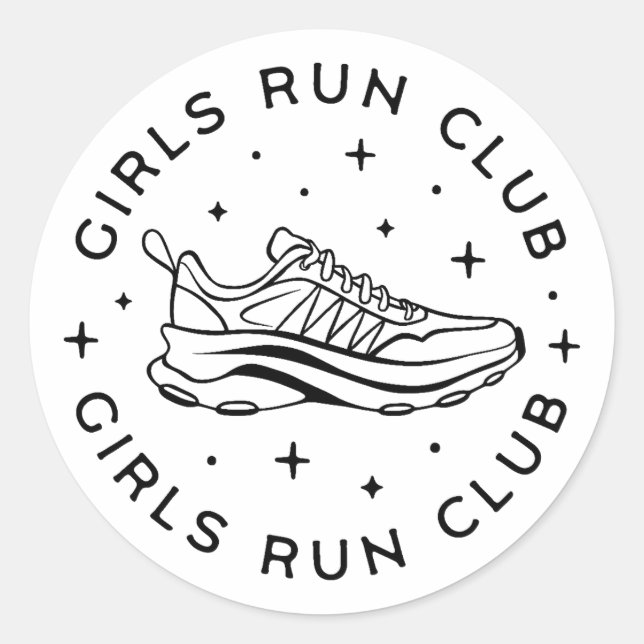 Laufclub für Mädchen Runder Aufkleber (Vorderseite)