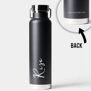 Laufclub-Wasserflasche Rise Schrift Schwarz Custom Trinkflasche