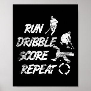Laufdribbling-Torwiederholung Feldhockeyspieler Poster