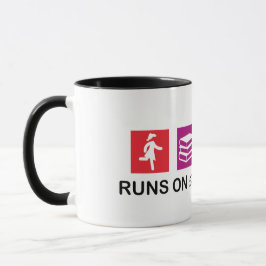 Läufe auf Schweinereien und Kaffee Tasse