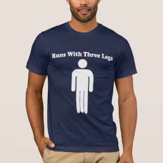 Läufe mit drei Beinen weiß T-Shirt