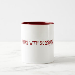 Läufe mit Scheren Zweifarbige Tasse