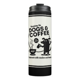 Laufen auf Hunden und Kaffeetemperatur Thermosbecher