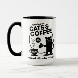 Laufen auf Katzen und Kaffee 15 oz. Combo Tasse