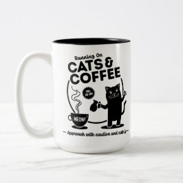Laufen auf Katzen und Kaffee 15 oz. Zweifarbige Tasse