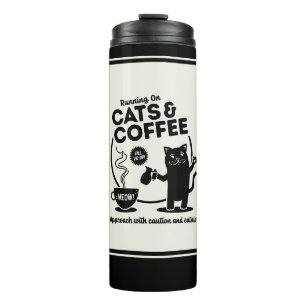 Laufen auf Katzen und Kaffee-Wärmer Thermosbecher