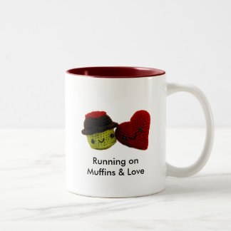 Laufen auf Muffins u. Liebe - zwei Ton-Tasse Zweifarbige Tasse