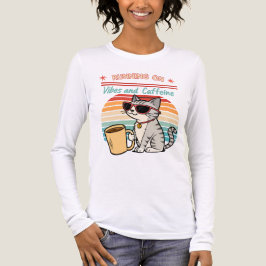 Laufen auf Vibes & Koffein - Cooles Katzenrücklauf Tri-Blend Shirt