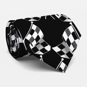Laufen der Schwarz-weißen Karo-Flaggen-Krawatte Krawatte