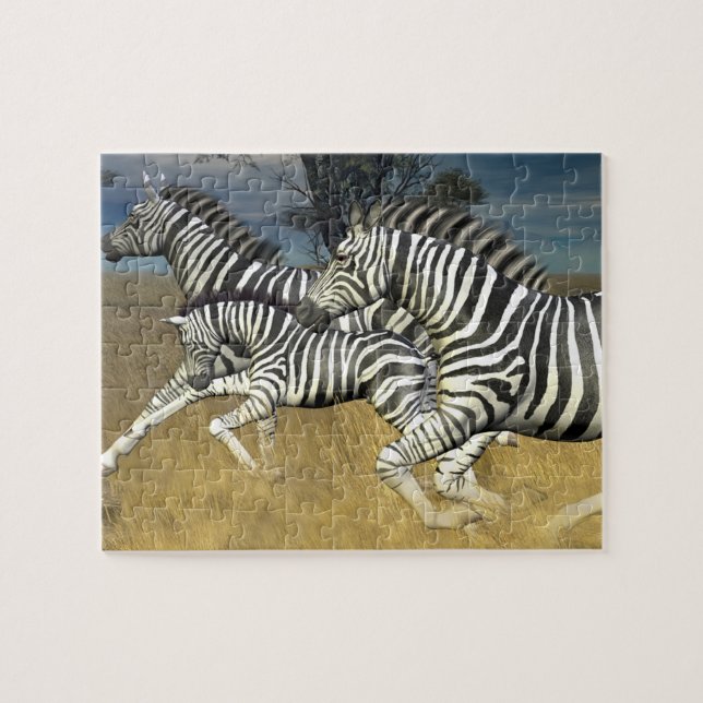 Laufen der Streifen, Zebra-Puzzlespiel (Horizontal)