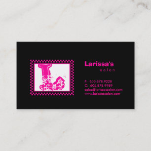 Laufen des Monogramm-Visitenkarte-Schwarz-Rosas Visitenkarte