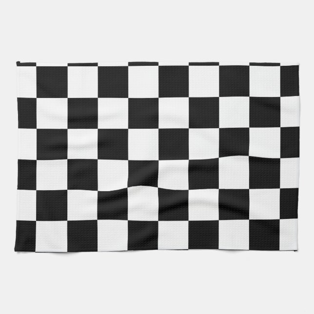 Laufen des Zielflagge-Muster-großen Schwarzen Küchentuch (Horizontal)