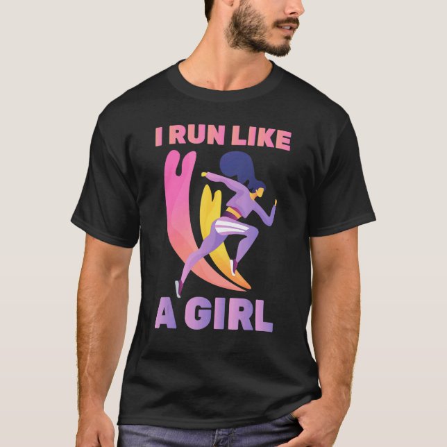 Laufen - Ein Mädchen läuft gerne - Marathon - Jogg T-Shirt (Vorderseite)