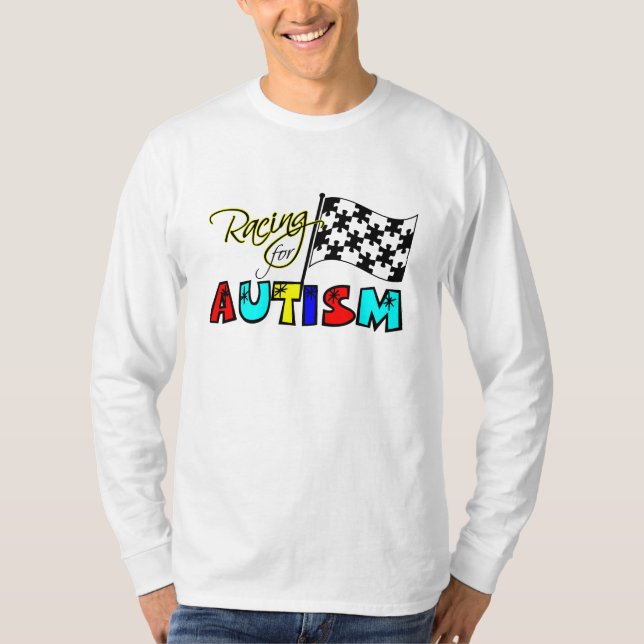 Laufen für Autismus-langes Hülsen-T-Shirt T-Shirt (Vorderseite)