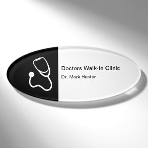 Laufen in der Klinik Namenschild