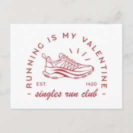 Laufen ist mein valentinischer Single-Laufclub Postkarte