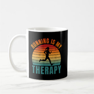 Laufen ist meine Therapie lustiges Sportgeschenk Kaffeetasse