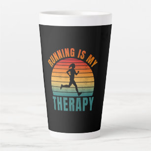 Laufen ist meine Therapie lustiges Sportgeschenk Milchtasse