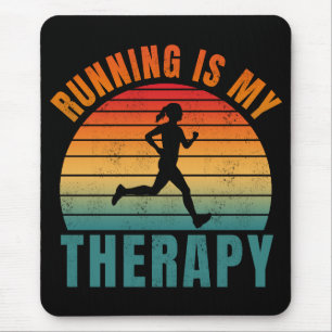 Laufen ist meine Therapie lustiges Sportgeschenk Mousepad