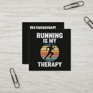 Laufen ist meine Therapie Quadratische Visitenkarte