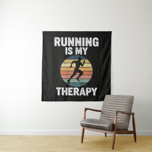 Laufen ist meine Therapie Wandteppich