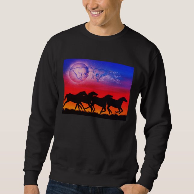 Laufen mit dem Mond/laufenden der Erde und dem Sweatshirt (Vorderseite)