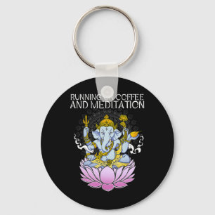 Laufen mit Kaffee und Meditation I Meditation Schlüsselanhänger