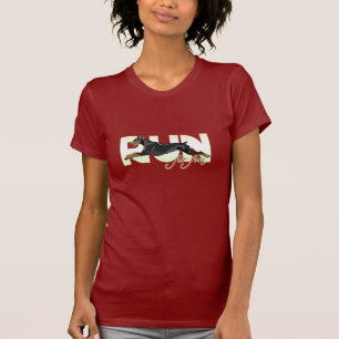 Laufen Sie für Spaß, schwarzer Dobermann T-Shirt