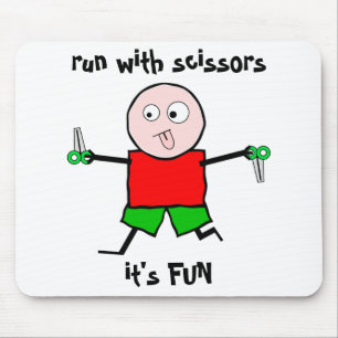 Laufen Sie mit Scheren Mousepad