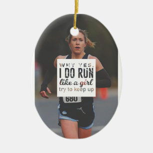 Laufen Sie wie eine Mädchen-Dame Boss Runner Quee Keramikornament
