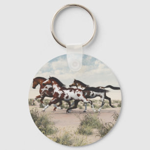 Laufen wie der Wind - Galloping Paint Horses Schlüsselanhänger