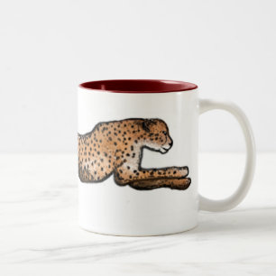Laufende Cheetah-Kunst-Tasse Zweifarbige Tasse