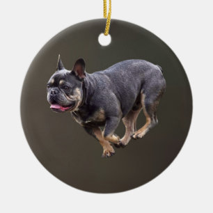 laufende Französische Bulldogge Keramik Ornament