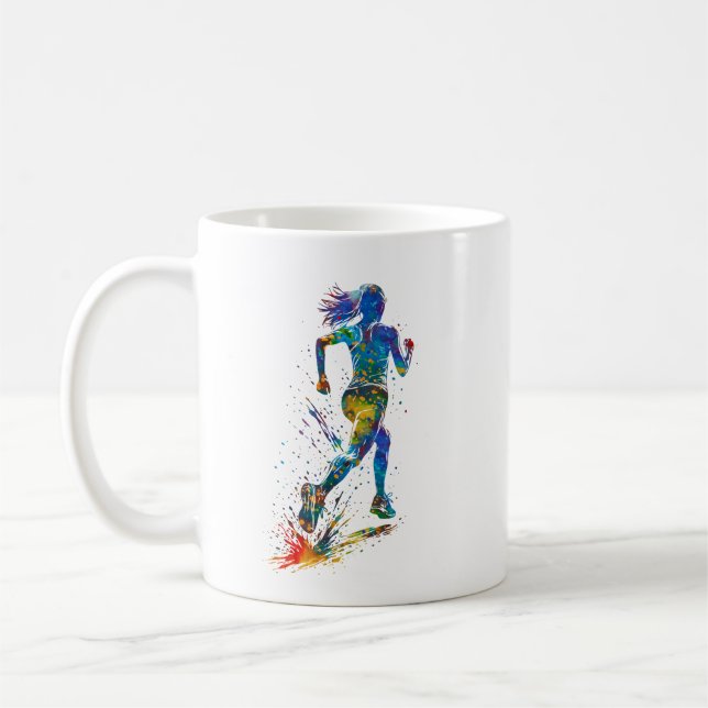 Laufende Frau Kaffeetasse (Links)