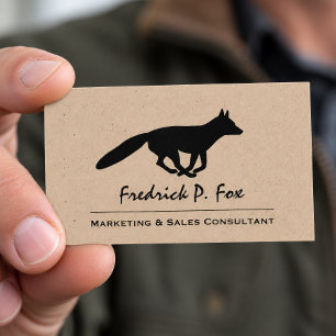 Laufende Fuchs-Silhouette   Wildtier Visitenkarte