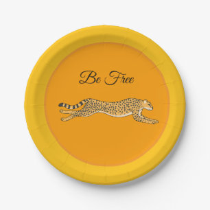 Laufende Gepard-Papierplatten "Sei Frei" Pappteller