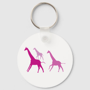 Laufende Giraffen (Lila) Schlüsselanhänger