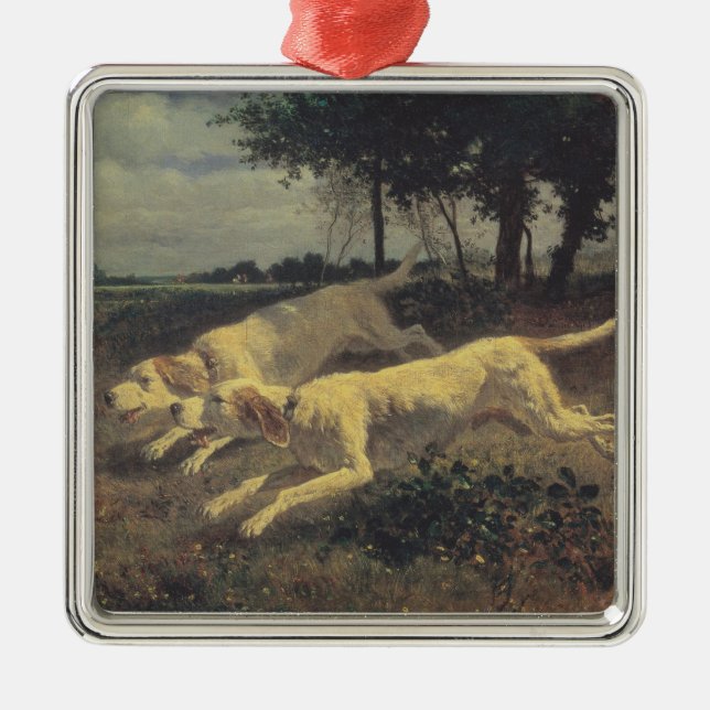 Laufende Hunde (Beagles) (von Constant Troyon) Ornament Aus Metall (Vorne)