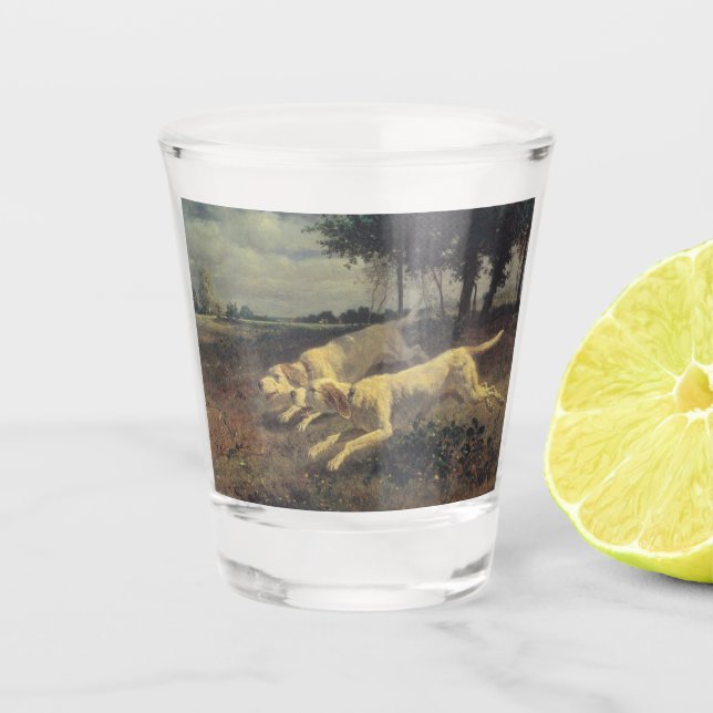 Laufende Hunde (Beagles) (von Constant Troyon) Schnapsglas (Vorderseite)