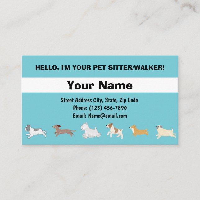 Laufende HundeVisitenkarte Visitenkarte (Vorderseite)