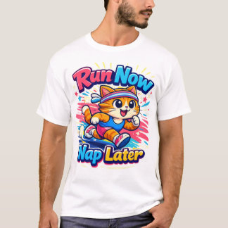 Laufende Katzen-Cartoon – Helle Farben & Lustige Z T-Shirt