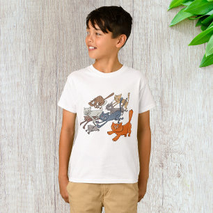 Laufende Katzen Muster Whimsical Kätzchen T-Shirt
