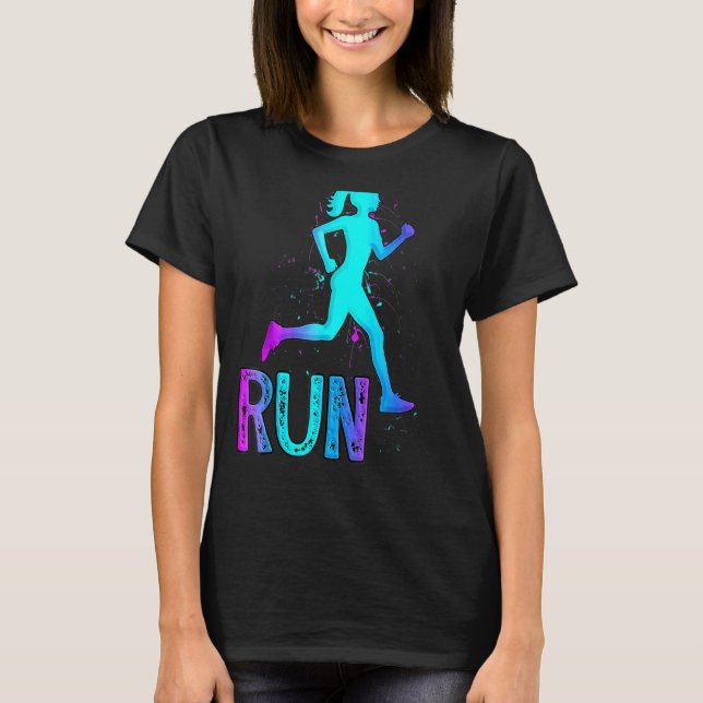 Laufende Mädchen für den Sport T-Shirt (Vorderseite)