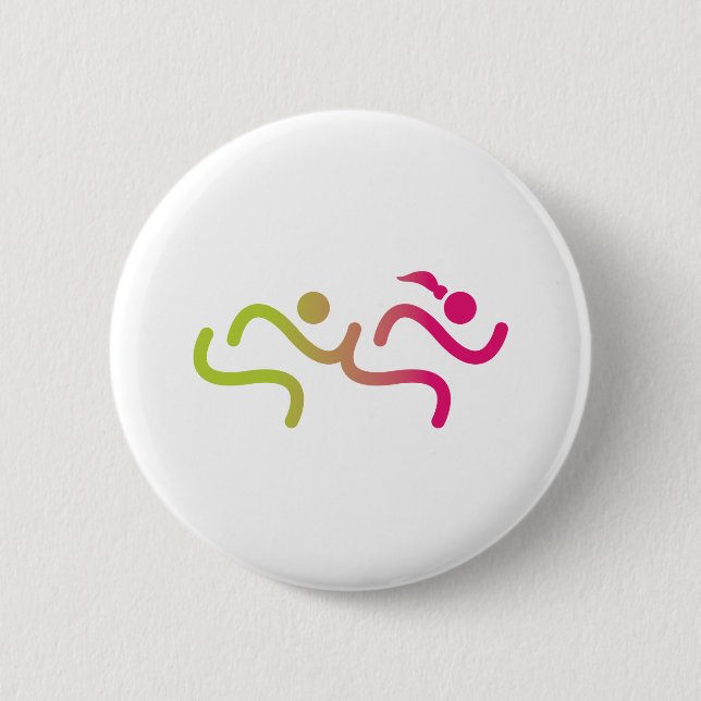 Laufende Mädchen für immer Button (Vorderseite)