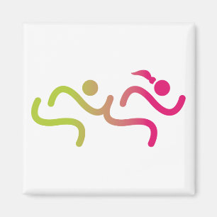 Laufende Mädchen für immer Magnet