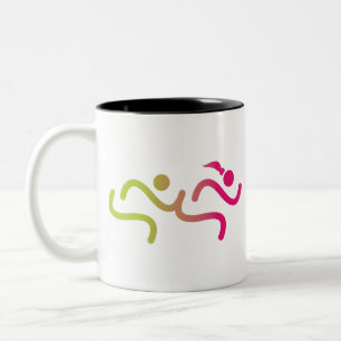 Laufende Mädchen für immer Zweifarbige Tasse