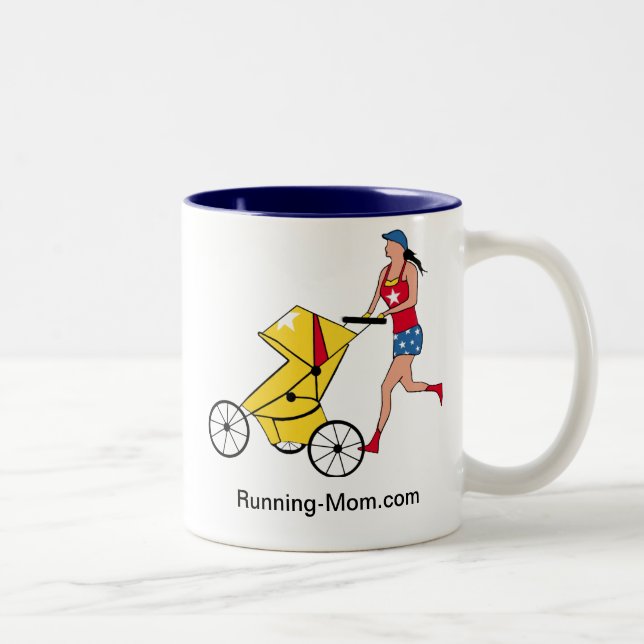 Laufende Mama-Tasse Zweifarbige Tasse (Rechts)
