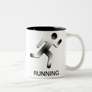 Laufende Mann-Silhouette Zweifarbige Tasse
