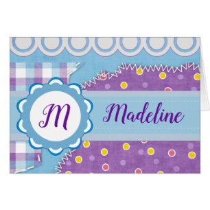 Laufende Patchwork-Monogram-Karte